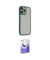 ieg™ iPhone 13 Pro Max Kılıf Eksen Doku Prime - Siyah Bilvis 5in1 5D Magic Hayalet Cam Ekran Koruyucu