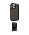 ieg™ iPhone 13 Pro Max Kılıf Eksen Işık - Siyah 3D Antistatik Hayalet Cam Ekran Koruyucu