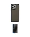 ieg™ iPhone 13 Pro Max Kılıf Eksen Işık - Siyah 3D Antistatik Hayalet Cam Ekran Koruyucu