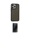 ieg™ iPhone 13 Pro Max Kılıf Eksen Işık - Siyah 3D Antistatik Hayalet Cam Ekran Koruyucu