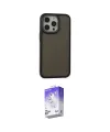 ieg™ iPhone 13 Pro Max Kılıf Eksen Işık - Siyah Bilvis 5in1 3D Magic Cam Ekran Koruyucu