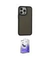ieg™ iPhone 13 Pro Max Kılıf Eksen Işık - Siyah Bilvis 5in1 5D Magic Hayalet Cam Ekran Koruyucu