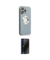 ieg™ iPhone 13 Pro Max Kılıf İz Form Serisi - Siyah 3D Antistatik Hayalet Cam Ekran Koruyucu