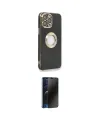 ieg™ iPhone 13 Pro Max Kılıf İz Form Serisi - Siyah 3D Antistatik Hayalet Cam Ekran Koruyucu