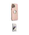ieg™ iPhone 13 Pro Max Kılıf İz Form Serisi - Siyah Bilvis 3D Mat Cam Ekran Koruyucu
