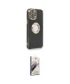 ieg™ iPhone 13 Pro Max Kılıf İz Form Serisi - Siyah Bilvis 3D Mat Cam Ekran Koruyucu