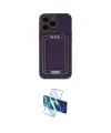 ieg™ iPhone 13 Pro Max Kılıf Kozmos Minimal Prime - Siyah 3D Antistatik Cam Ekran Koruyucu