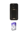 ieg™ iPhone 13 Pro Max Kılıf Kozmos Minimal Prime - Siyah Bilvis 5in1 3D Magic Cam Ekran Koruyucu