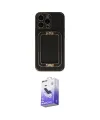 ieg™ iPhone 13 Pro Max Kılıf Kozmos Minimal Prime - Siyah Bilvis 5in1 5D Magic Hayalet Cam Ekran Koruyucu