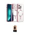 ieg™ iPhone 13 Pro Max Kılıf Nova Işık Özel Seri - Şeffaf Maxco Cam Ekran Koruyucu
