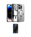 ieg™ iPhone 13 Pro Max Kılıf Nova Işık Özel Seri - Siyah 3D Antistatik Hayalet Cam Ekran Koruyucu