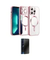 ieg™ iPhone 13 Pro Max Kılıf Nova Işık Özel Seri - Siyah 3D Antistatik Hayalet Cam Ekran Koruyucu