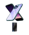 ieg™ iPhone 13 Pro Max Kılıf Nova Işık Serisi - Siyah 3D Antistatik Hayalet Cam Ekran Koruyucu