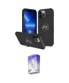 ieg™ iPhone 13 Pro Max Kılıf Odak Form Prime - Siyah Bilvis 5in1 3D Magic Cam Ekran Koruyucu
