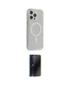 ieg™ iPhone 13 Pro Max Kılıf Pusula Çizgi Koleksiyonu - Siyah 3D Antistatik Hayalet Cam Ekran Koruyucu