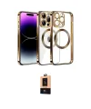 ieg™ iPhone 13 Pro Max Kılıf Pusula Form - Şeffaf Maxco Cam Ekran Koruyucu
