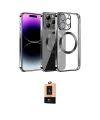 ieg™ iPhone 13 Pro Max Kılıf Pusula Form - Şeffaf Maxco Cam Ekran Koruyucu