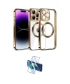 ieg™ iPhone 13 Pro Max Kılıf Pusula Form - Siyah 3D Antistatik Cam Ekran Koruyucu