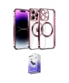 ieg™ iPhone 13 Pro Max Kılıf Pusula Form - Siyah Bilvis 5in1 5D Magic Hayalet Cam Ekran Koruyucu