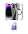 ieg™ iPhone 13 Pro Max Kılıf Pusula Form - Siyah Bilvis 5in1 5D Magic Hayalet Cam Ekran Koruyucu