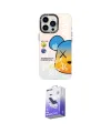 ieg™ iPhone 13 Pro Max Kılıf Siluet Çizgi Koleksiyonu - Siyah Bilvis 5in1 5D Magic Hayalet Cam Ekran Koruyucu