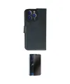ieg™ iPhone 13 Pro Max Kılıf Siluet Işık Serisi - Siyah 3D Antistatik Hayalet Cam Ekran Koruyucu