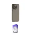 ieg™ iPhone 13 Pro Max Kılıf Siluet Minimal Özel Seri - Siyah Bilvis 5in1 3D Magic Cam Ekran Koruyucu
