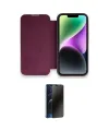 ieg™ iPhone 13 Pro Max Kılıf Siluet Minimal Serisi - Siyah 3D Antistatik Hayalet Cam Ekran Koruyucu