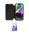 ieg™ iPhone 13 Pro Max Kılıf Siluet Minimal Serisi - Siyah Bilvis 5in1 5D Magic Hayalet Cam Ekran Koruyucu