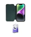 ieg™ iPhone 13 Pro Max Kılıf Siluet Minimal Serisi - Siyah Bilvis 5in1 5D Magic Hayalet Cam Ekran Koruyucu