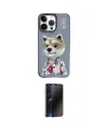 ieg™ iPhone 13 Pro Max Kılıf Siluet Modern Özel Seri - Siyah 3D Antistatik Hayalet Cam Ekran Koruyucu