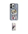 ieg™ iPhone 13 Pro Max Kılıf Siluet Modern Özel Seri - Siyah Bilvis 3D Mat Cam Ekran Koruyucu