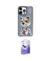 ieg™ iPhone 13 Pro Max Kılıf Siluet Modern Özel Seri - Siyah Bilvis 5in1 5D Magic Hayalet Cam Ekran Koruyucu