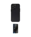 ieg™ iPhone 13 Pro Max Kılıf Ufuk Minimal Özel Seri - Siyah 3D Antistatik Hayalet Cam Ekran Koruyucu