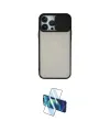 ieg™ iPhone 13 Pro Max Kılıf Vadi Çizgi - Siyah 3D Antistatik Cam Ekran Koruyucu