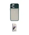 ieg™ iPhone 13 Pro Max Kılıf Vadi Çizgi - Siyah Bilvis 3D Mat Cam Ekran Koruyucu