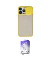 ieg™ iPhone 13 Pro Max Kılıf Vadi Çizgi - Siyah Bilvis 5in1 3D Magic Cam Ekran Koruyucu