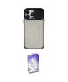 ieg™ iPhone 13 Pro Max Kılıf Vadi Çizgi - Siyah Bilvis 5in1 3D Magic Cam Ekran Koruyucu