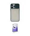 ieg™ iPhone 13 Pro Max Kılıf Vadi Çizgi - Siyah Bilvis 5in1 5D Magic Hayalet Cam Ekran Koruyucu
