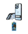 ieg™ iPhone 13 Pro Max Kılıf Yadigar Yansıma - Siyah 18D Cam Ekran Koruyucu