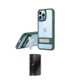 ieg™ iPhone 13 Pro Max Kılıf Yadigar Yansıma - Siyah 3D Antistatik Hayalet Cam Ekran Koruyucu