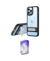 ieg™ iPhone 13 Pro Max Kılıf Yadigar Yansıma - Siyah Bilvis 5in1 3D Magic Cam Ekran Koruyucu
