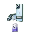 ieg™ iPhone 13 Pro Max Kılıf Yadigar Yansıma - Siyah Bilvis 5in1 5D Magic Hayalet Cam Ekran Koruyucu