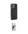 ieg™ iPhone 13 Pro Max Kılıf Yankı Serisi - Siyah Bilvis 3D Mat Cam Ekran Koruyucu