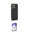 ieg™ iPhone 13 Pro Max Kılıf Yankı Serisi - Siyah Bilvis 5in1 3D Magic Cam Ekran Koruyucu