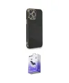 ieg™ iPhone 13 Pro Max Kılıf Yankı Serisi - Siyah Bilvis 5in1 5D Magic Hayalet Cam Ekran Koruyucu