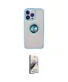ieg™ iPhone 13 Pro Max Kılıf Yörünge Çizgi - Siyah Bilvis 3D Mat Cam Ekran Koruyucu