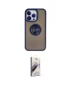 ieg™ iPhone 13 Pro Max Kılıf Yörünge Çizgi - Siyah Bilvis 3D Mat Cam Ekran Koruyucu