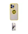 ieg™ iPhone 13 Pro Max Kılıf Yörünge Çizgi - Siyah Bilvis 3D Mat Cam Ekran Koruyucu