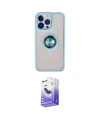 ieg™ iPhone 13 Pro Max Kılıf Yörünge Çizgi - Siyah Bilvis 5in1 5D Magic Hayalet Cam Ekran Koruyucu